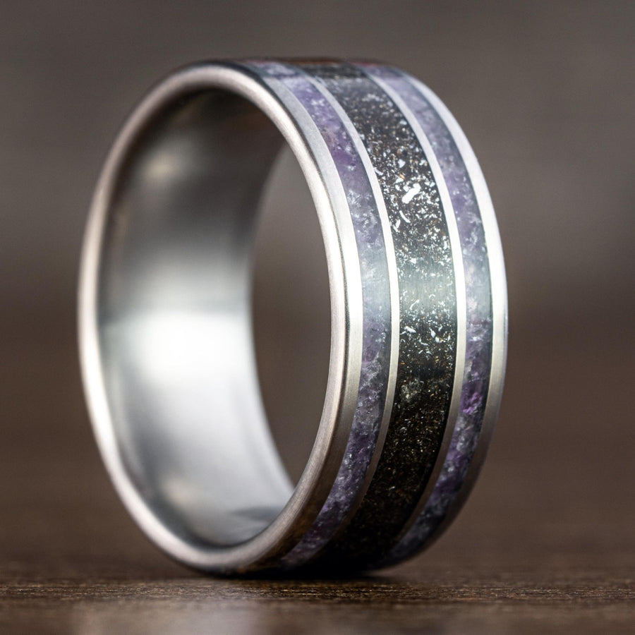     custom-titanium-ring-meteorite-amethyst-inlays