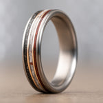 custom-titanium-ring-meteorite-bloodwood-oyster-shell-dual-brass-inlays