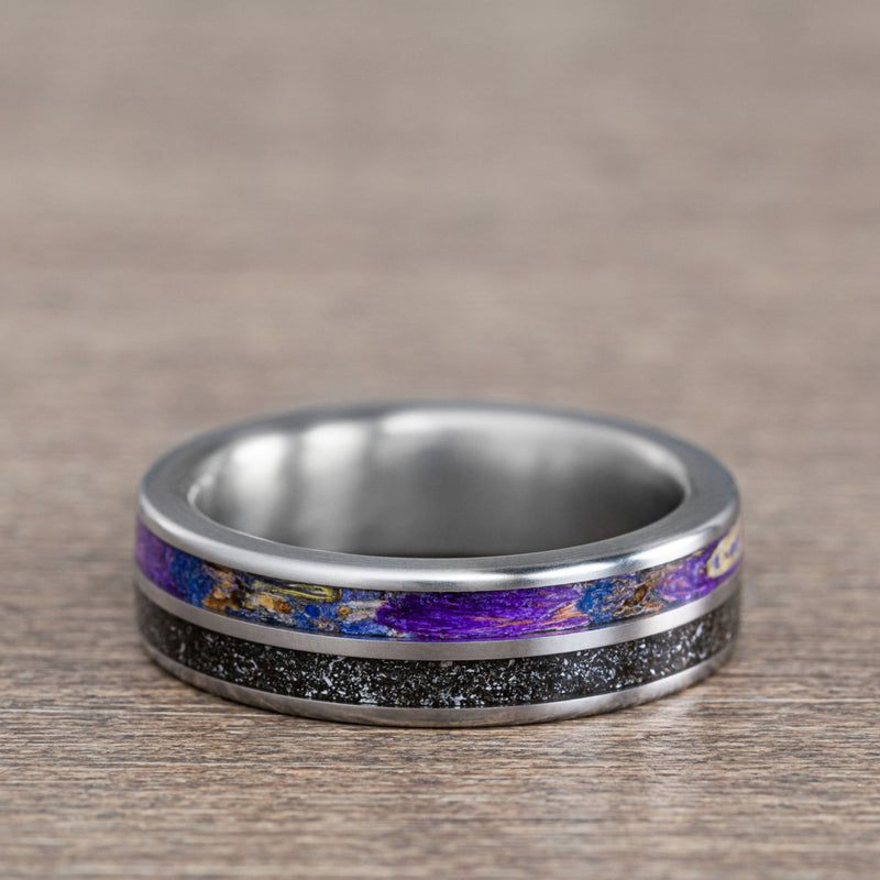 Phosphorescent Meteorite Ring, Opal, Moonstone and Stainless Steel Handmade  - Etsy
