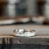     custom-titanium-wedding-band-elk-antler-inlay-rustic-and-main