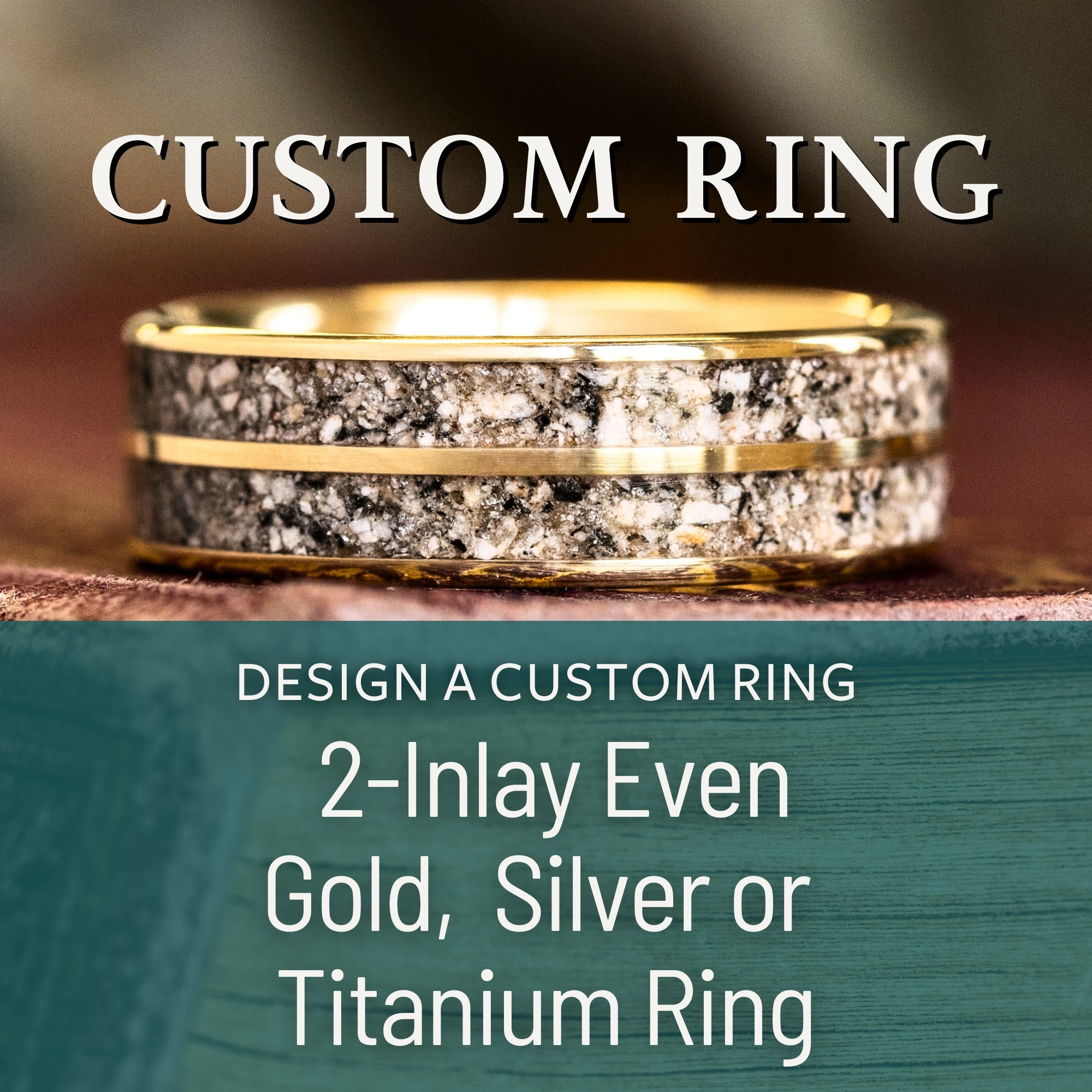 Custom Gold, Silver or Titanium Band - 2-Inlay Ring – Rustic and Main