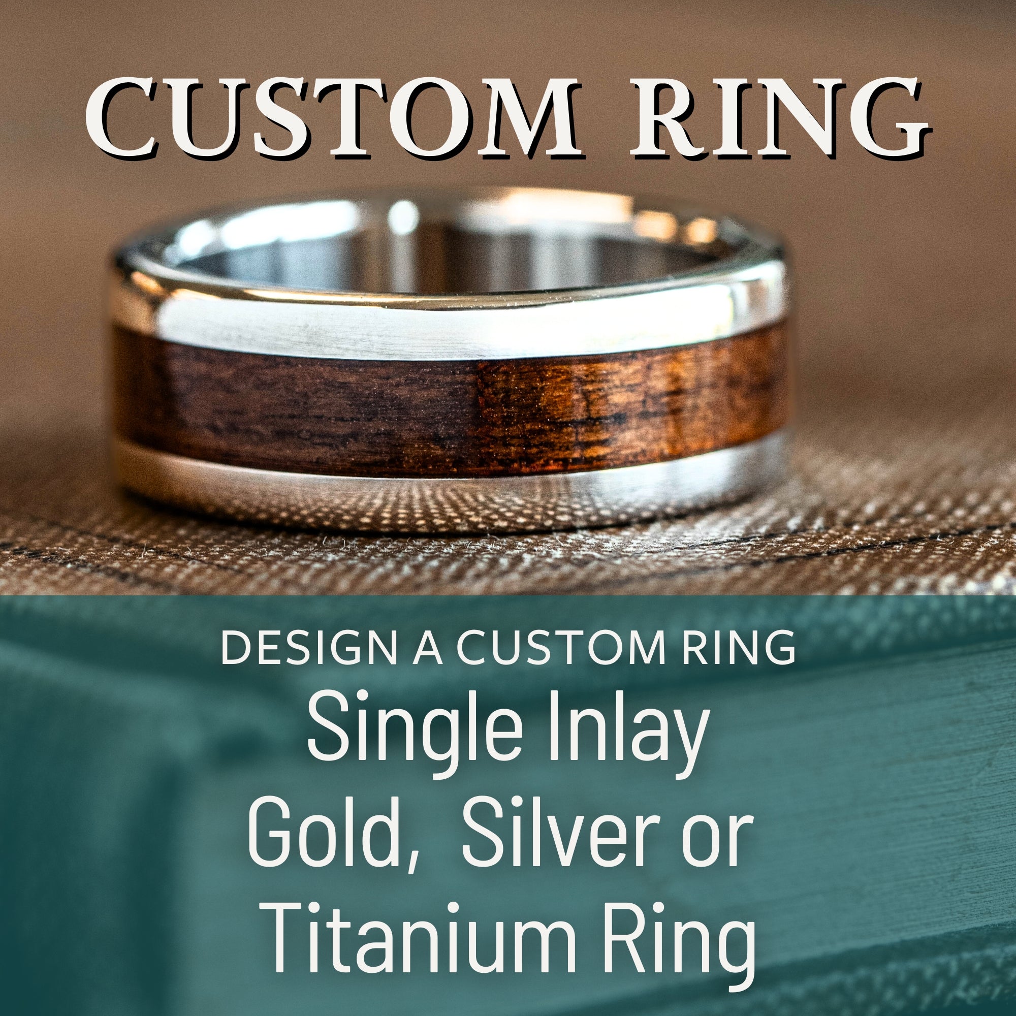 Custom Gold, Silver or Titanium Band - Single Inlay – Rustic and Main