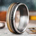 Custom Design - 3-Inlay Metal Center Ring -bsr3kq