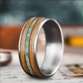 Custom Design - 3-Inlay Narrow Center Ring -kaqb24