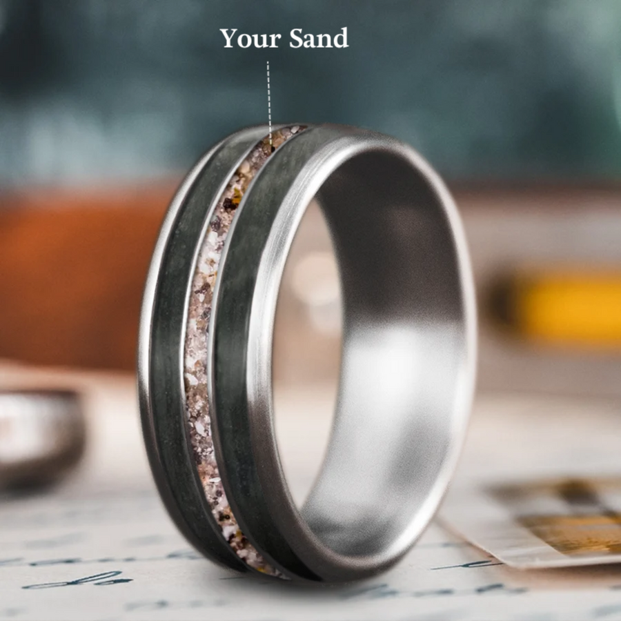 Custom Design - 3-Inlay Narrow Center Ring -g11nix