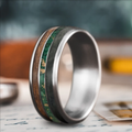 Custom Design - 3-Inlay Narrow Center Ring -tba3rx