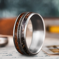Custom Design - 3-Inlay Narrow Center Ring -dy1tic