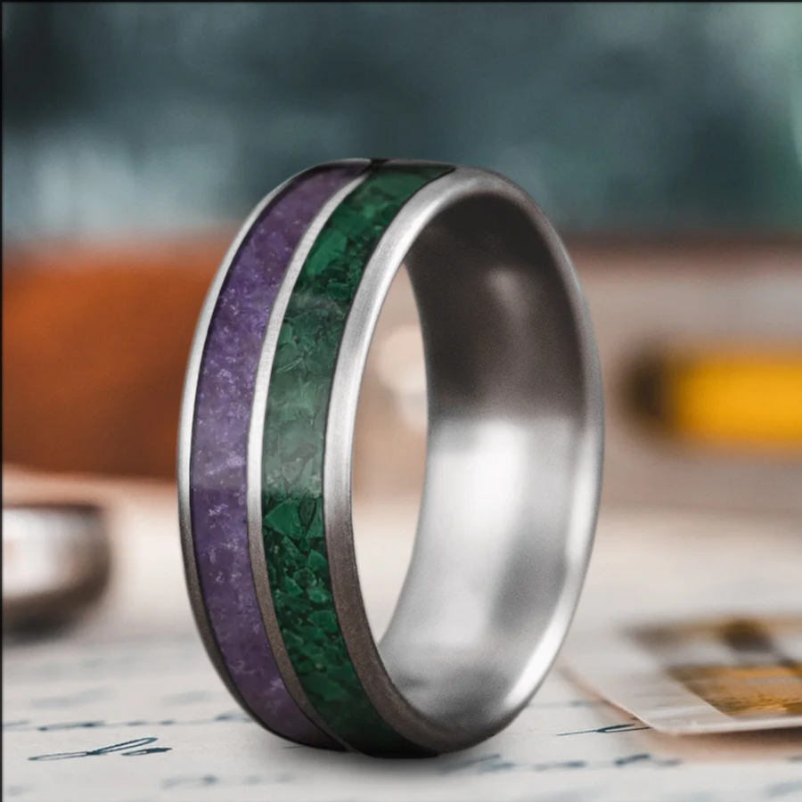 Custom Design - 2-Inlay Even Band Ring -sosebn