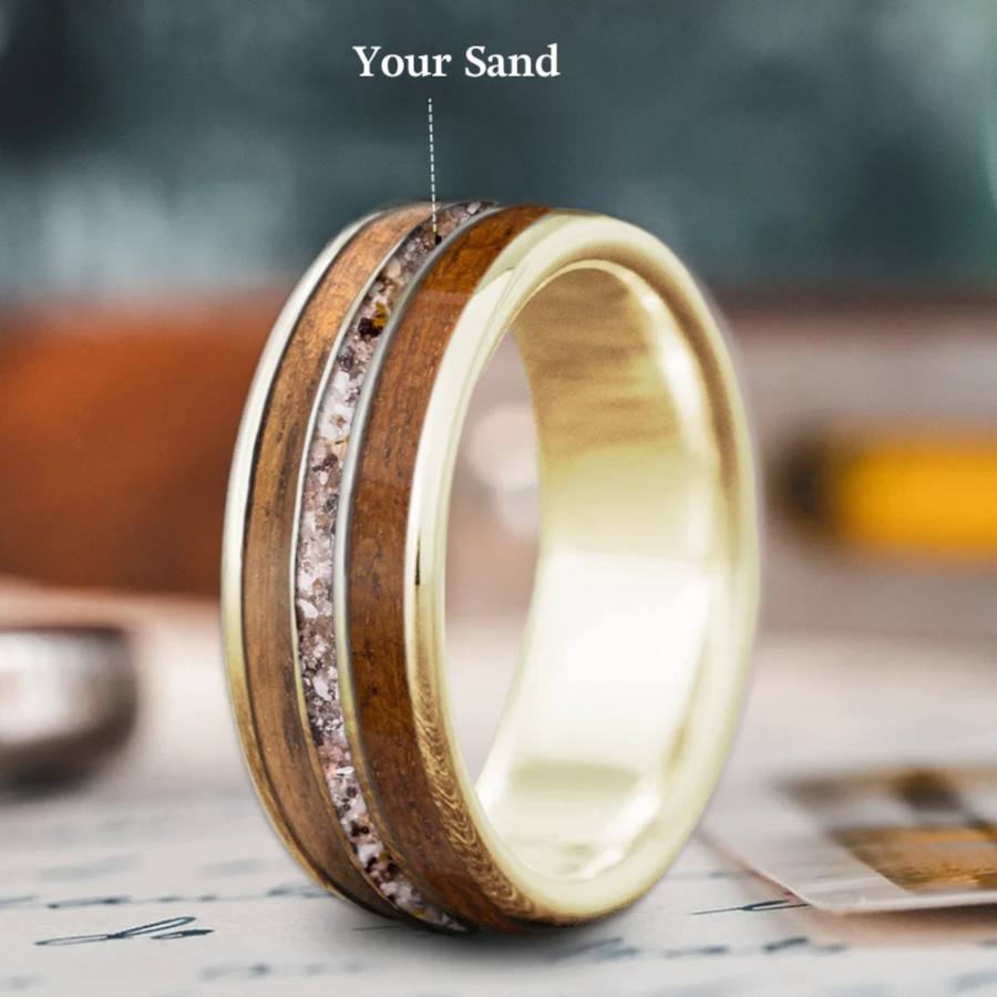 Custom Design - 3-Inlay Narrow Center Ring -542sk0