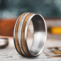 Custom Design - 3-Inlay Narrow Center Ring -5v7bsg