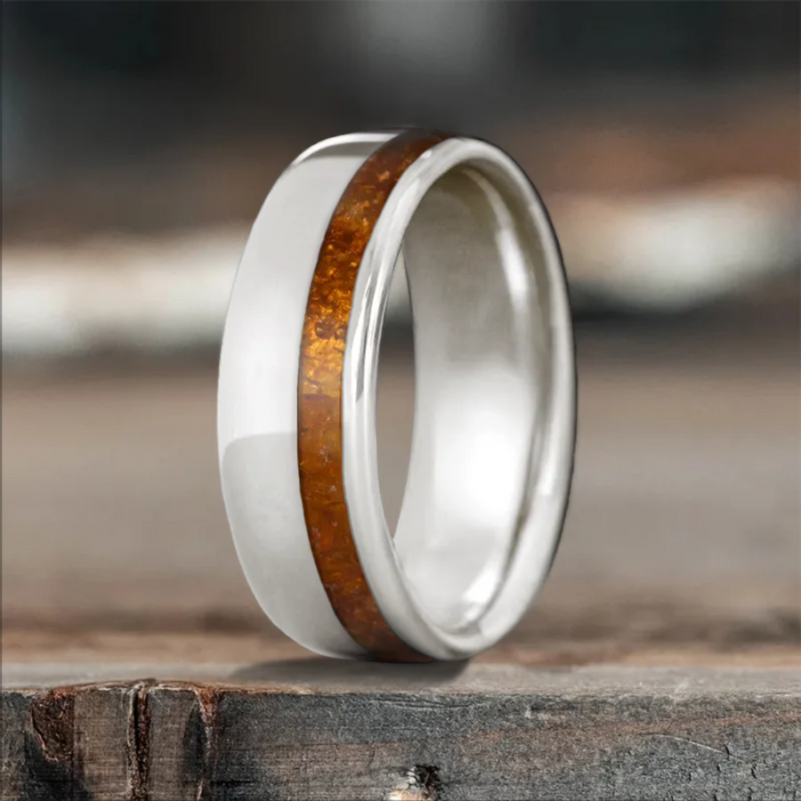 Custom Design - Single Offset Inlay Ring -jsv1gi