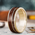 Custom Design - 2-Inlay Offset Band Ring -f6ek29