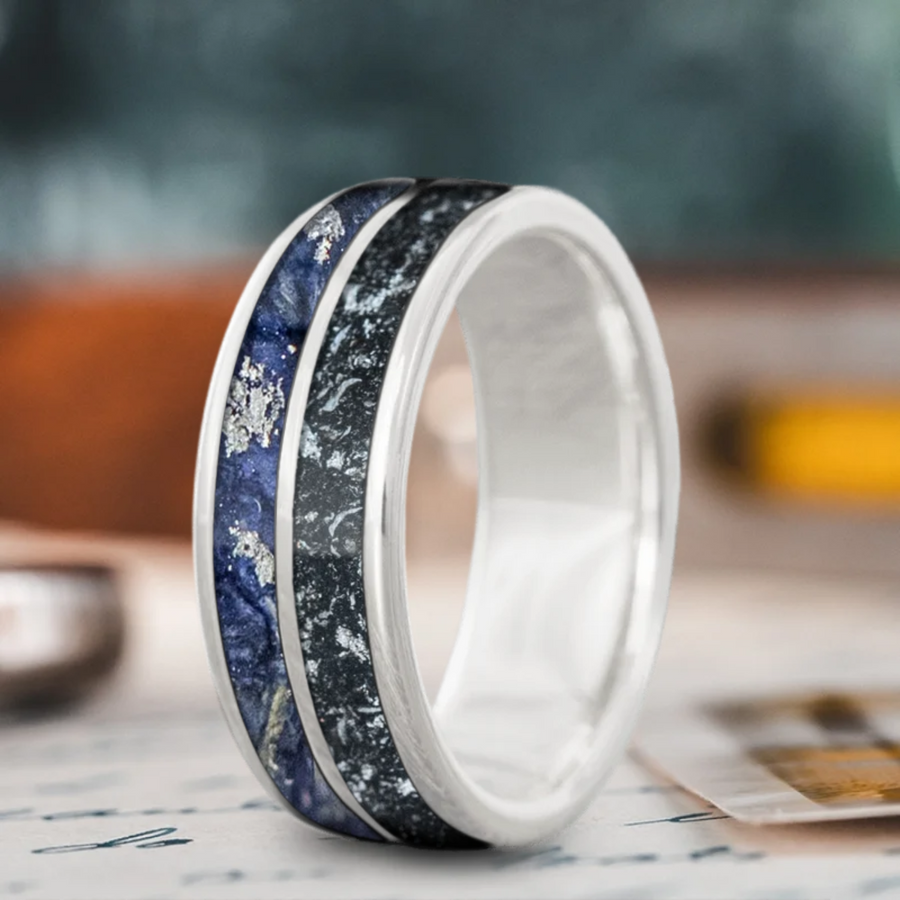 Custom Design - 2-Inlay Even Band Ring -ueaf6e