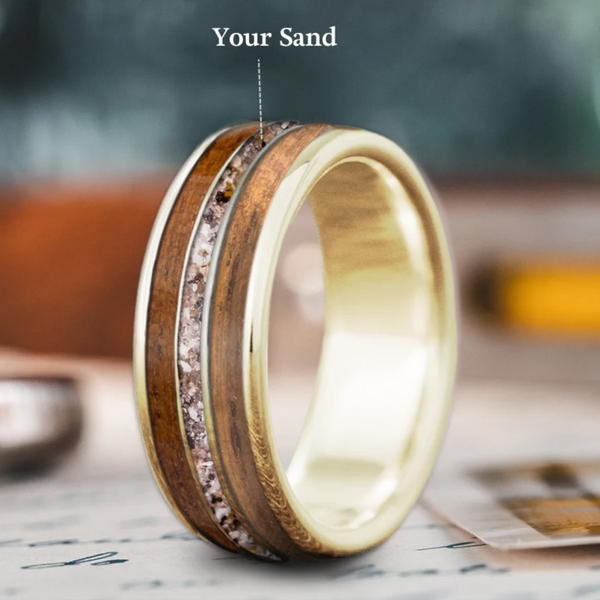 Custom Design - 3-Inlay Narrow Center Ring -42f6rj