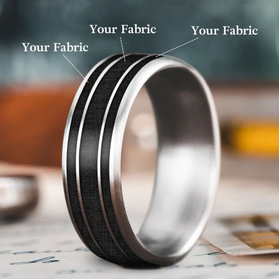 Custom Design - 3-Inlay Wide Center Ring -bhvncr