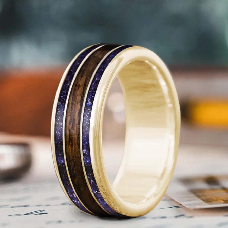 Custom Design - 3-Inlay Wide Center Ring -7wssnt