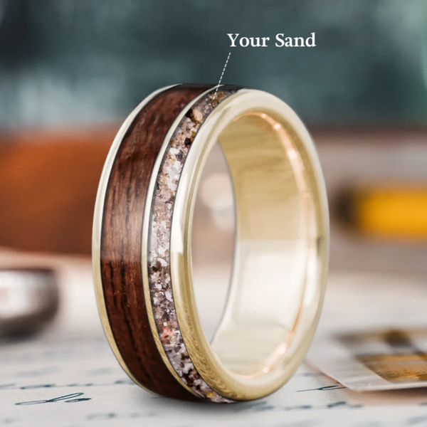 Custom Design - 2-Inlay Offset Band Ring -8ad074