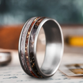 Custom Design - 3-Inlay Narrow Center Ring -yw0cnw