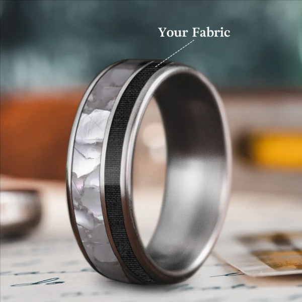 Custom Design - 2-Inlay Offset Band Ring -q0rr4n