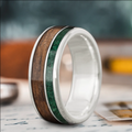 Custom Design - 2-Inlay Offset Band Ring -vxyfya