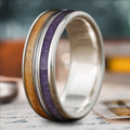 Custom Design - 3-Inlay Metal Center Ring -bqmvpd