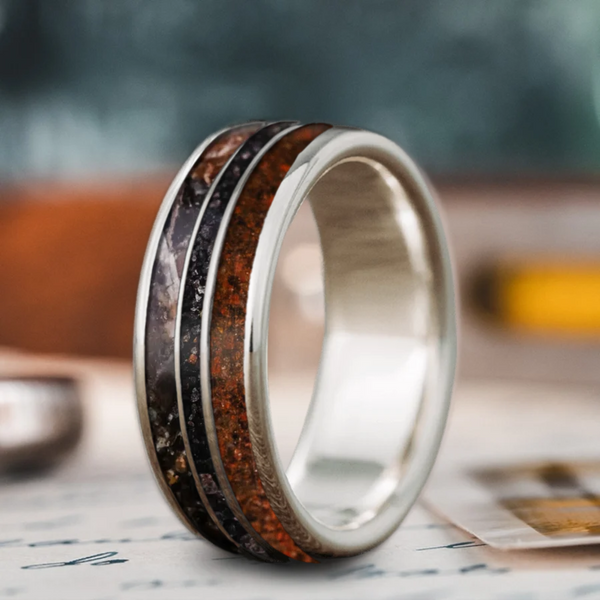 Custom Design - 3-Inlay Narrow Center Ring -pfrvk4