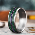 Custom Design - 3-Inlay Narrow Center Ring -ahiua6