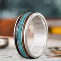 Custom Design - 3-Inlay Wide Center Ring -qstsjh
