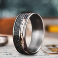 Custom Design - 2-Inlay Offset Band Ring -j62zlx