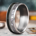 Custom Design - 3-Inlay Metal Center Ring -c2h2i2