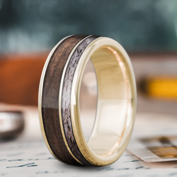 Custom Design - 2-Inlay Offset Band Ring -boxi4q