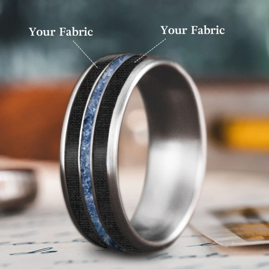 Custom Design - 3-Inlay Narrow Center Ring -fzyue5