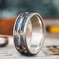 Custom Design - 3-Inlay Narrow Center Ring -l1wft0
