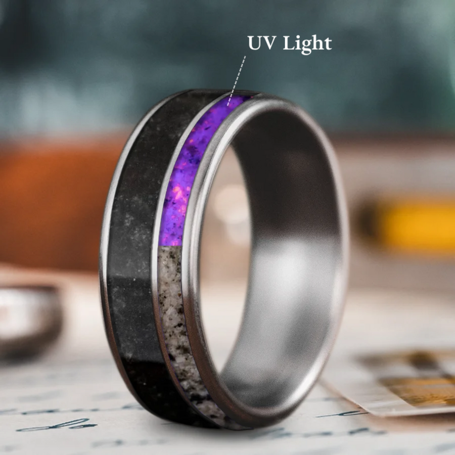 Custom Design - 2-Inlay Offset Band Ring -oqt6dc