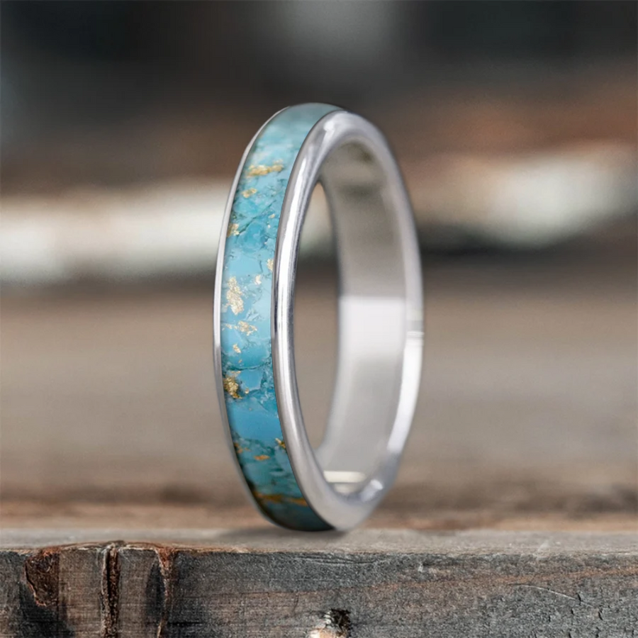 Custom Design - Womens Single Inlay Ring -f1cwey