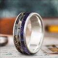 Custom Design - 3-Inlay Narrow Center Ring -gyk30a