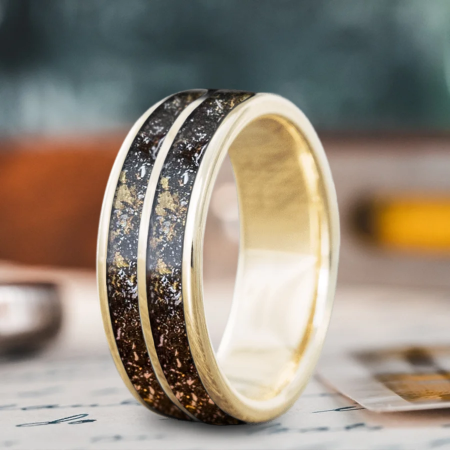 Custom Design - 2-Inlay Even Band Ring -s24464