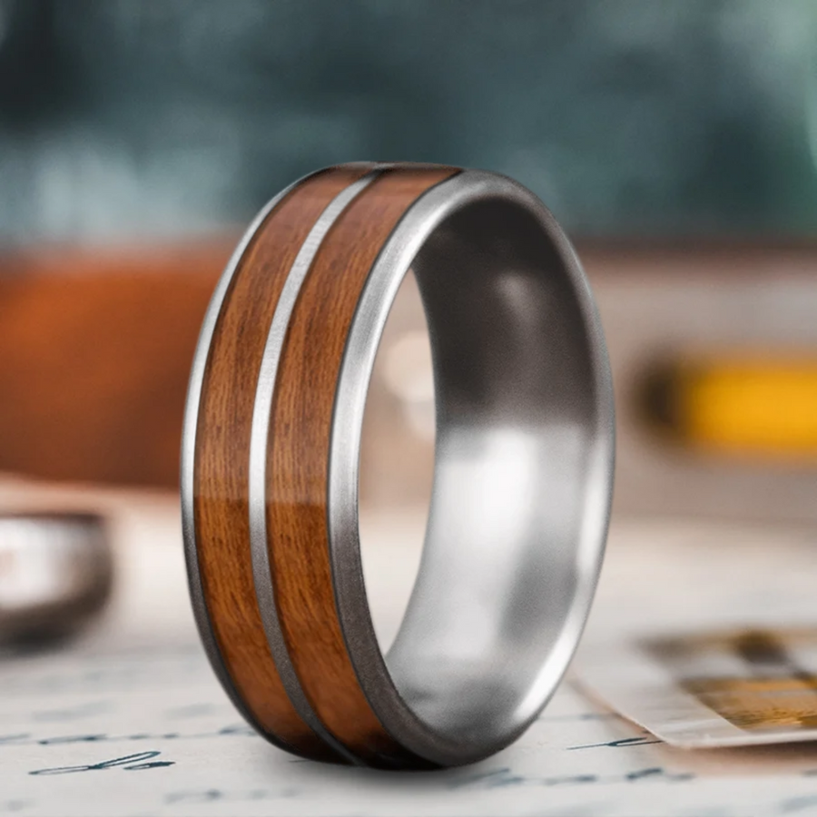 Custom Design - 2-Inlay Even Band Ring -ptmcqp