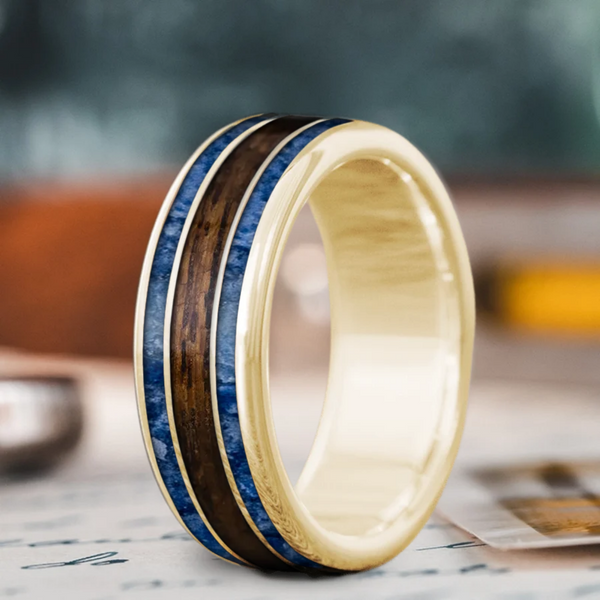 Custom Design - 3-Inlay Wide Center Ring -2j7pqq