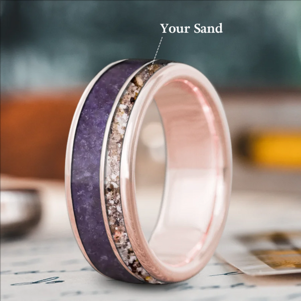 Custom Design - 2-Inlay Offset Band Ring -xd5i42