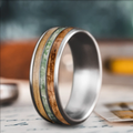 Custom Design - 3-Inlay Narrow Center Ring -6lcat0
