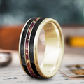 Custom Design - 3-Inlay Narrow Center Ring -7iog6e