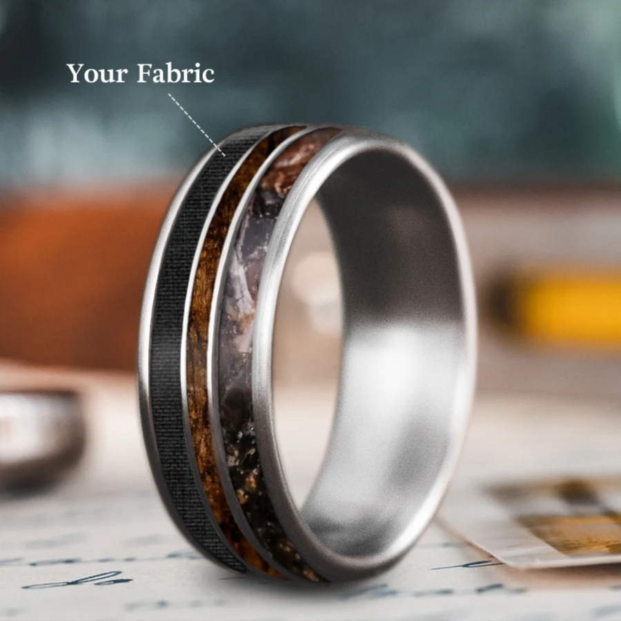 Custom Design - 3-Inlay Narrow Center Ring -w7hp7t