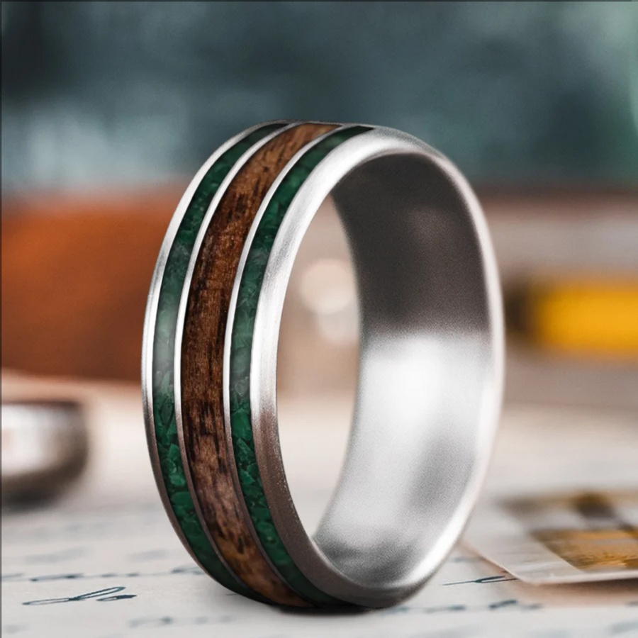 Custom Design - 3-Inlay Wide Center Ring -fq9sqt
