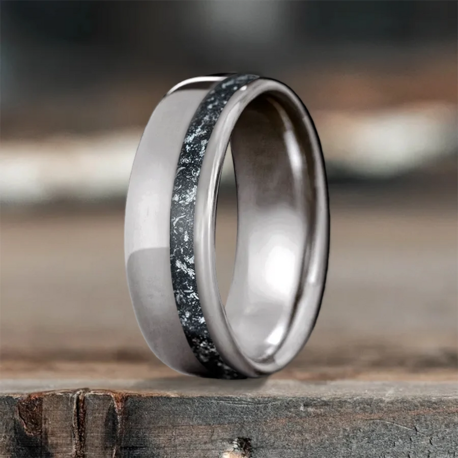 Custom Design - Single Offset Inlay Ring -t8d19n