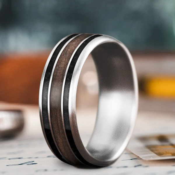 Custom Design - 3-Inlay Wide Center Ring -iee2cq
