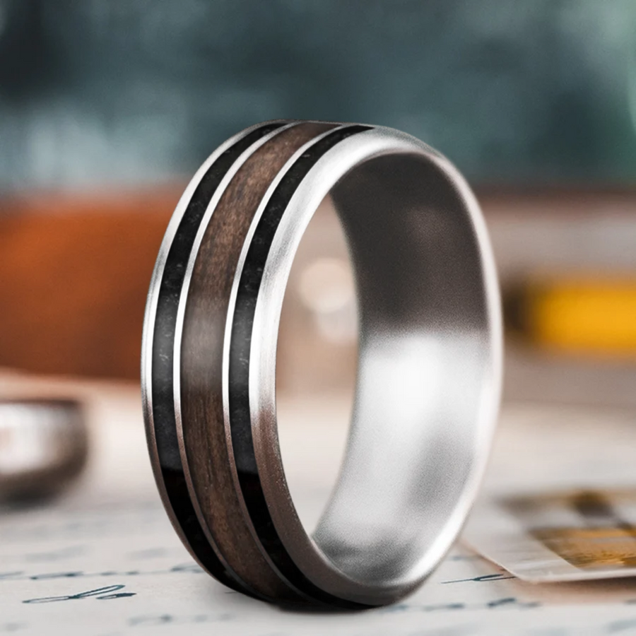 Custom Design - 3-Inlay Wide Center Ring -iee2cq