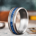 Custom Design - 3-Inlay Wide Center Ring -9qoa5c