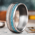 Custom Design - 3-Inlay Metal Center Ring -2bsy8v