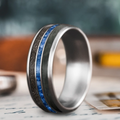 Custom Design - 3-Inlay Narrow Center Ring -goufro